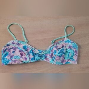 For Love And Lemons Kauai Swim Top - Purple and Blue Floral
